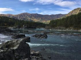 Фотоконкурс Золототая осень на Алтае 2018. Слияние рек Катуни и Чемалка. 