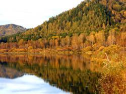 Золотая осень на Алтае : Озеро Манжерок