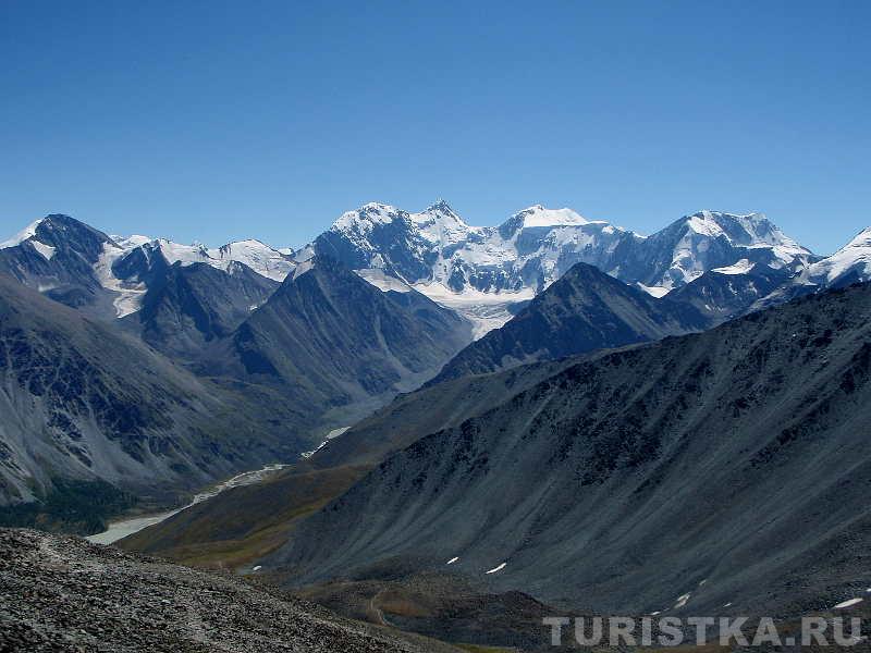Вид с перевала Каратюрек на Белуху
