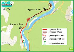 Горный Алтай : Соревнования на Алтае : Altai3Race : Схема дистанций на фестивале бега