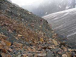 Горный Алтай : Алтаеведение : Моренный вал и ледник