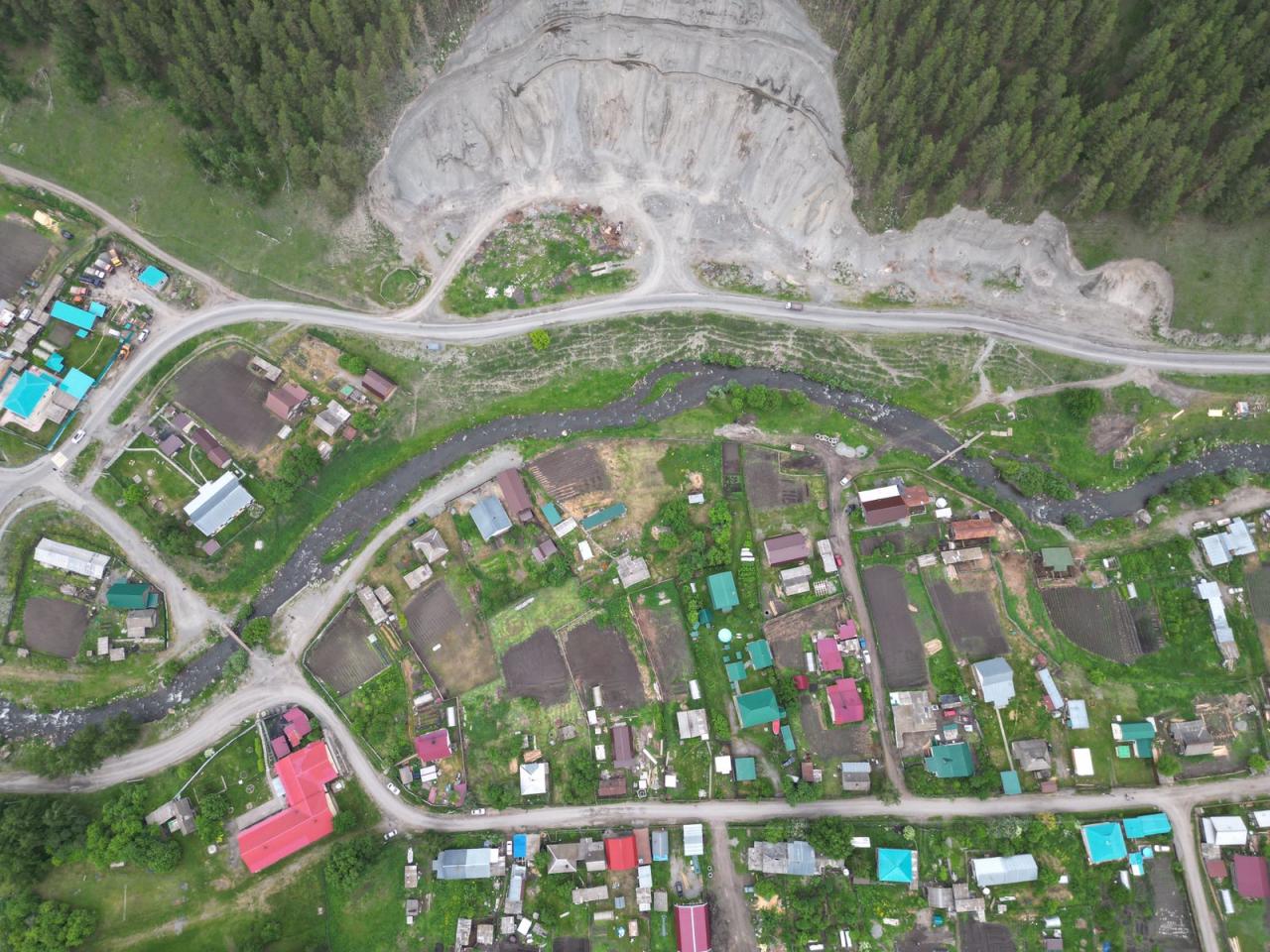 Усадьба "Большая Медведица" на Алтае с высоты птичьего полета