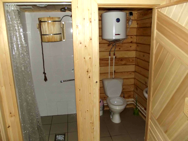 Душ, с/у в бане