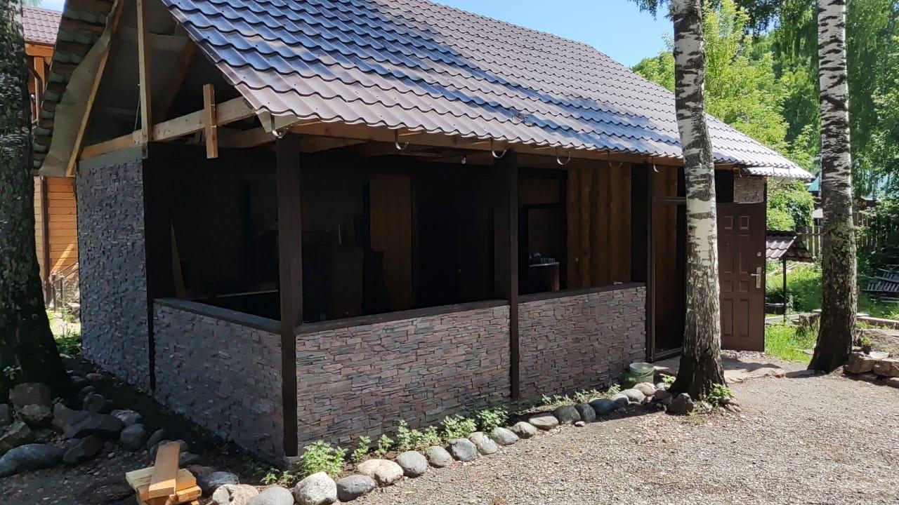 Беседка для тренинга в Горном Алтае 40 м2  (кухня, санузел)