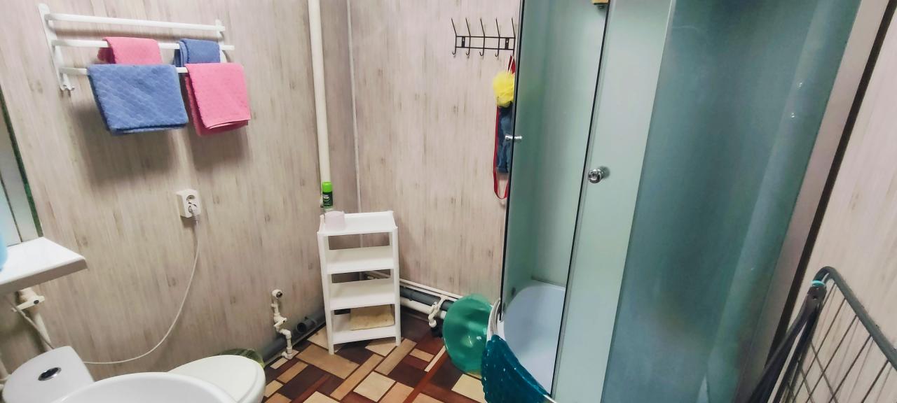 Санузел и душевая кабина.