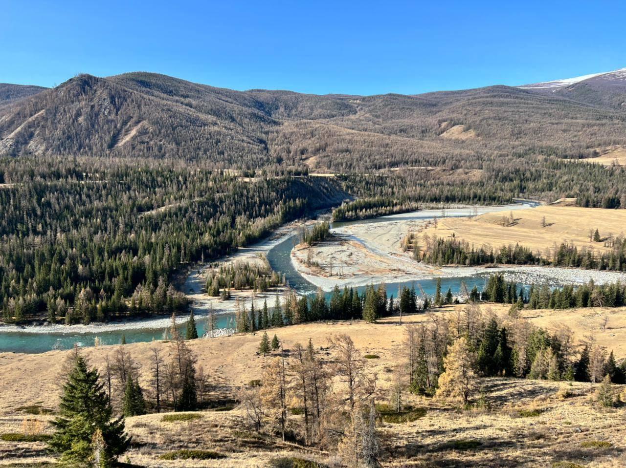 Слияние реки Аргут и Коксу 