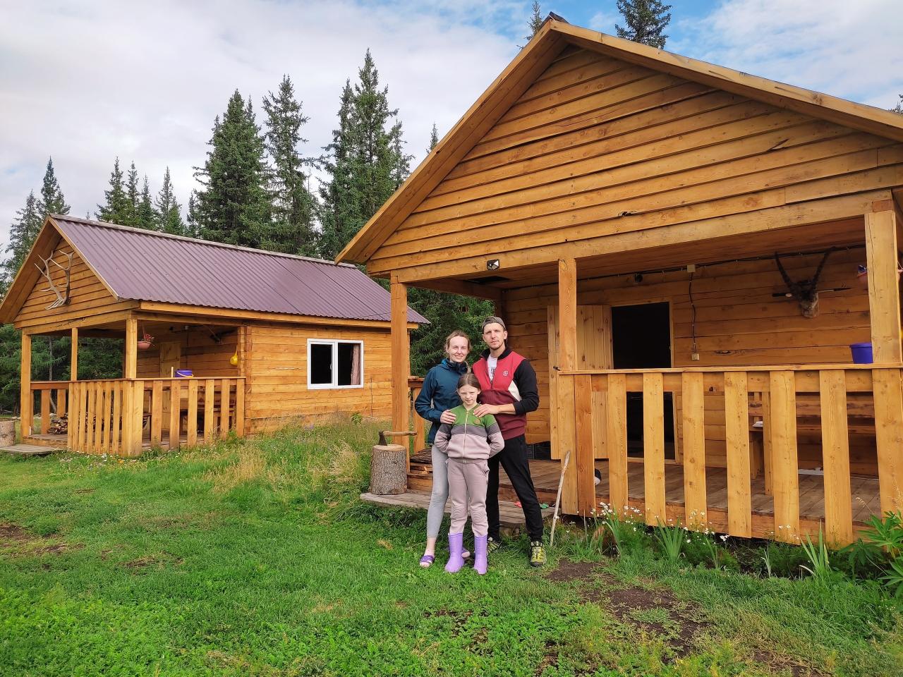 Алтай отдых у реки Башкаус теплые домики