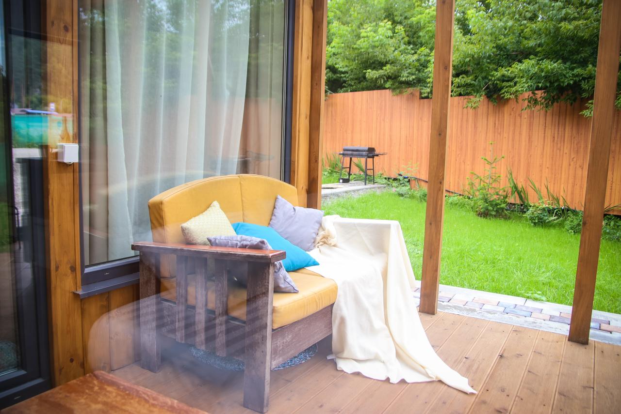 Семейный домик студия, терраса