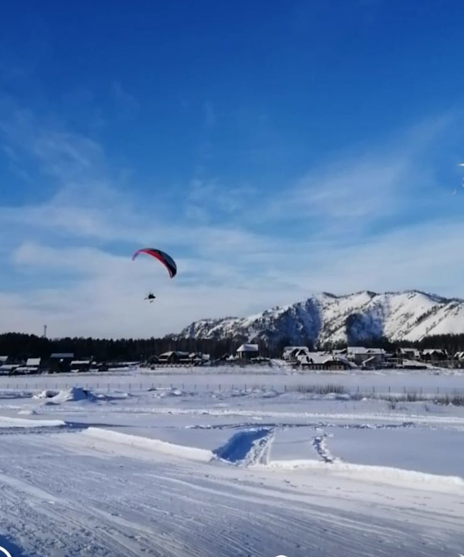 Параплан Манжерок зимой