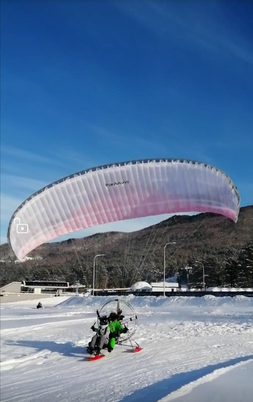 Параплан Манжерок зимой