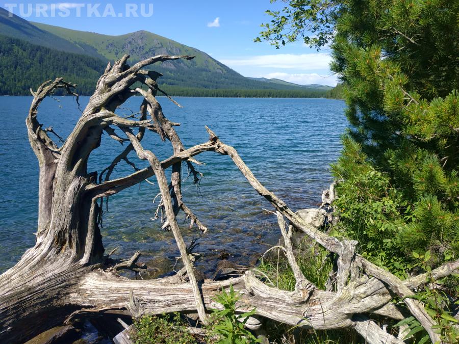 Нижнее Мультинское озеро при обходе по тропе слева