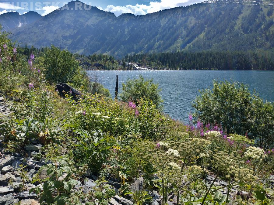 Нижнее Мультинское озеро и Шумы при обходе по тропе слева