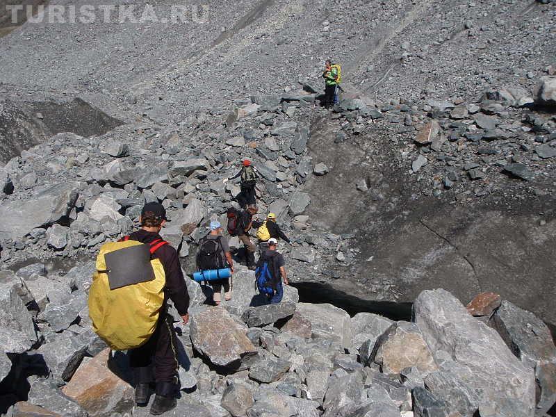 Ледник засыпан камнями