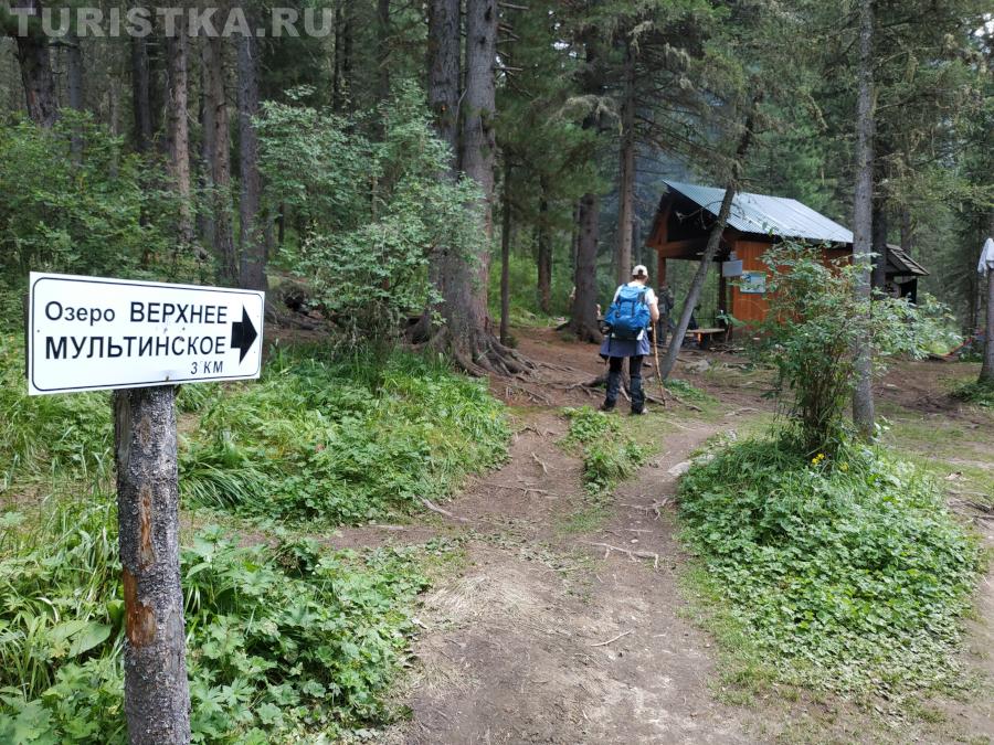 Стоянка на развилке на Верхнее Мультинское озеро и Поперечное