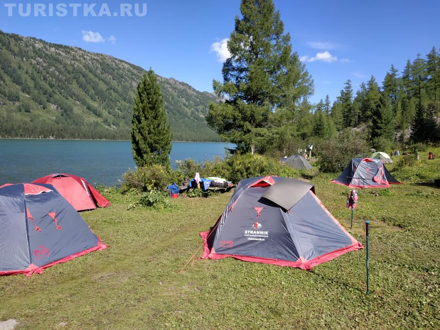 Стоянка на кардоне на Среднем Мультинском озере