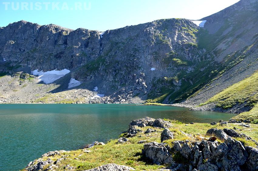 Тепло озера около снежников