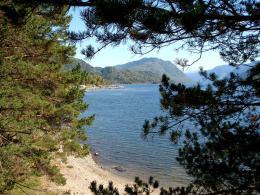 Горный Алтай : Турбазы базы отдыха на Телецком озере : Гостевой дом Елань : Пляж у гостевого дома