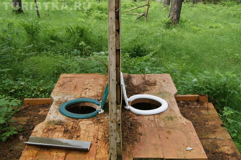 Биотуалет в чаще леса