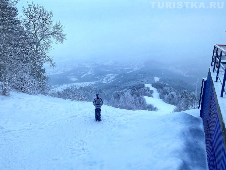 На верхней станции подъемника