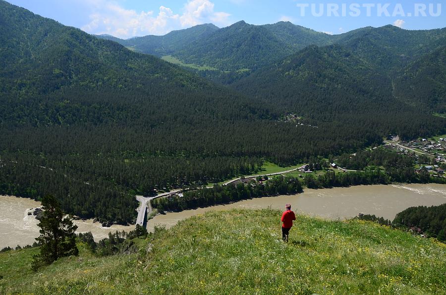 Мост через Катунь, направо - Аскат, налево - в Анос