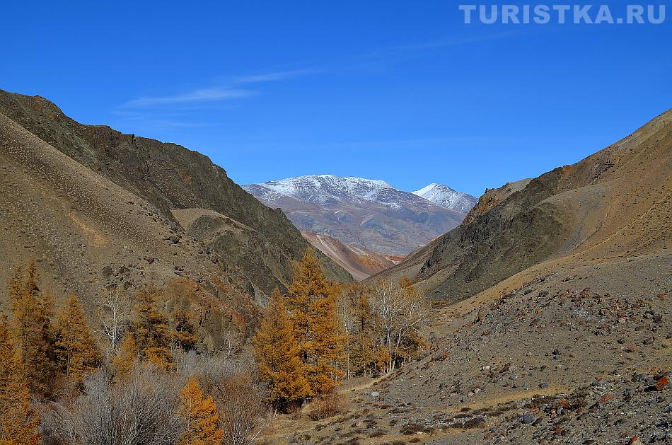 Ущелье, где течет река Кызыл-Чин, вид в сторону Марса-1