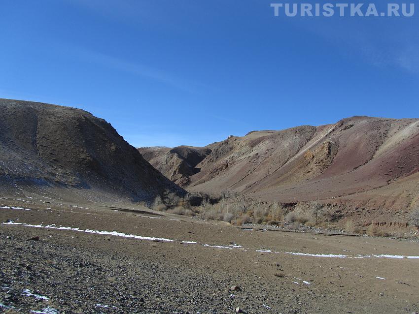 Долина реки Кызыл-Чин перед ущельем