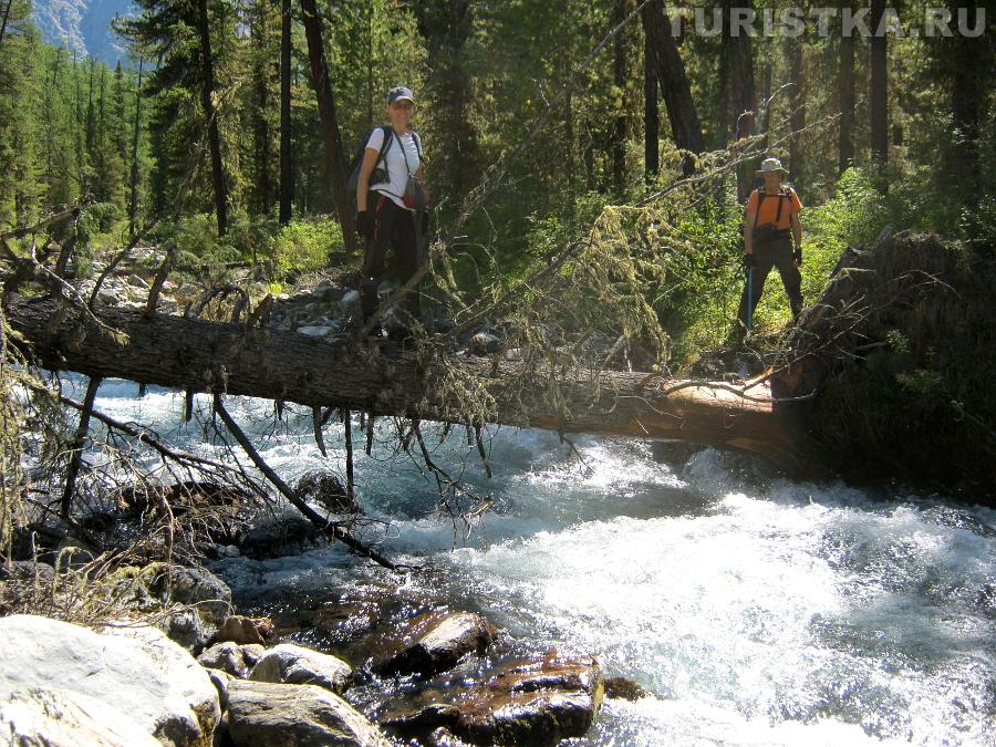 Переправа через один из рукавов Правой Шавлы недалеко от слияния ее с Левой Шавлой