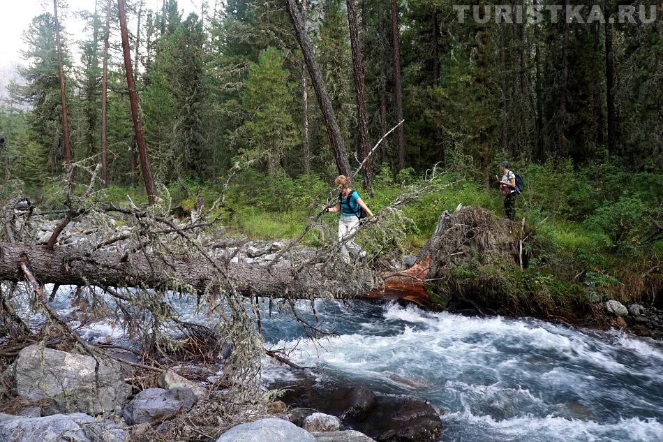 Переправа через один из рукавов Правой Шавлы недалеко от слияния ее с Левой Шавлой