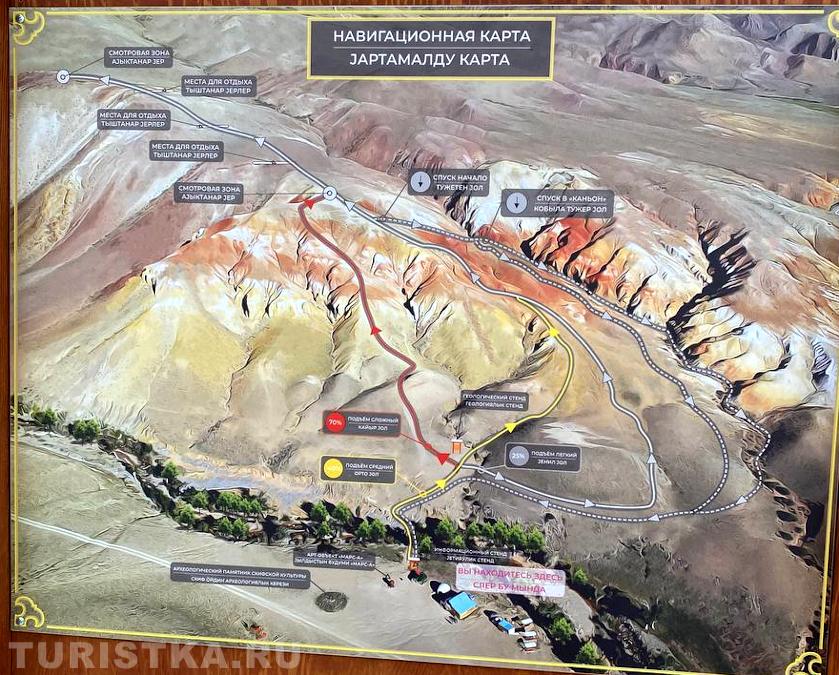 Карта маршрута по "Марсу"