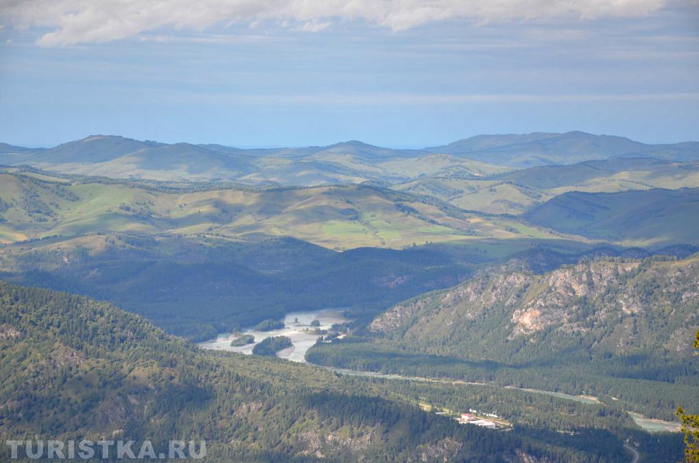 Вид на Катунь и горы с тропы Легенд