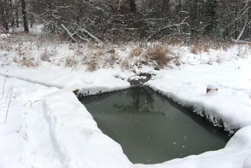 Прорубь-бассейн возле бани