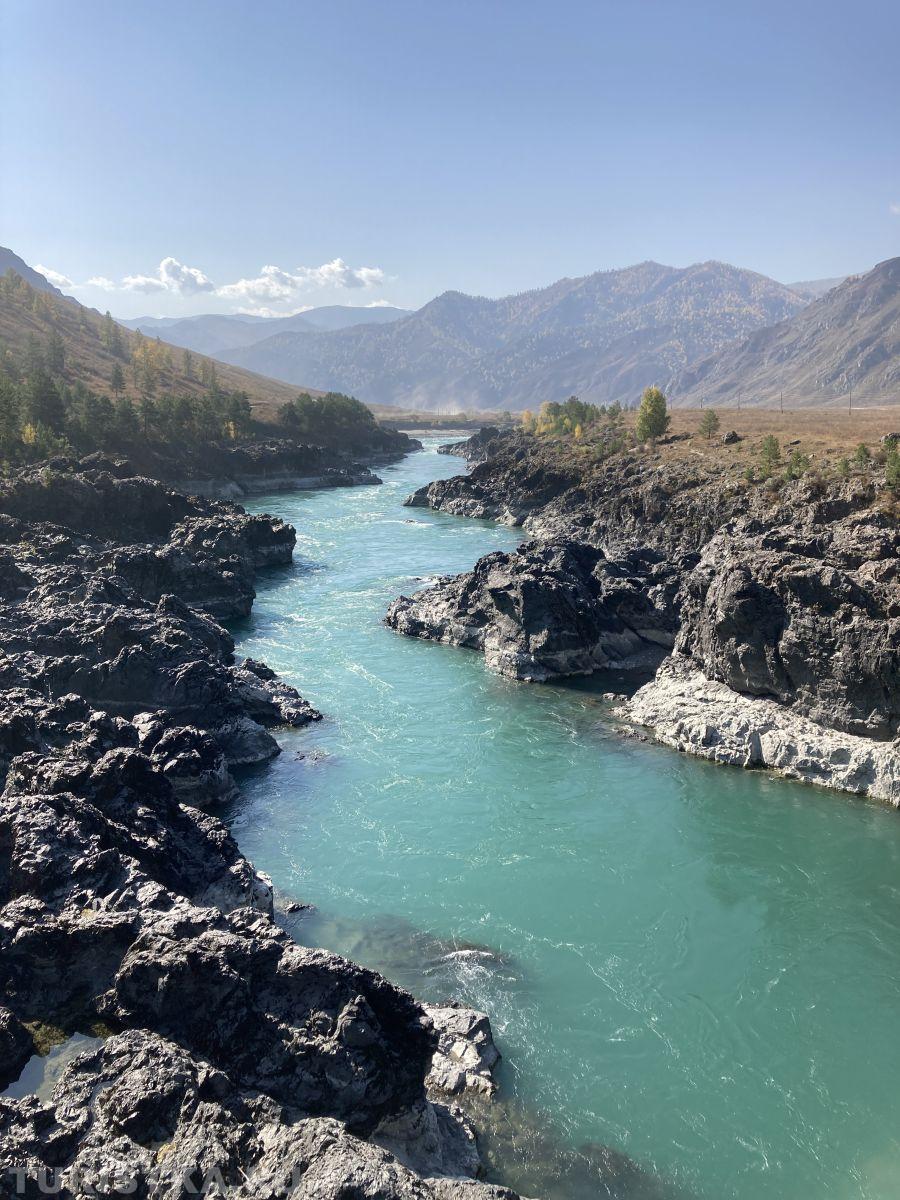 Алтай. Катунь.Вид с Ороктойского моста