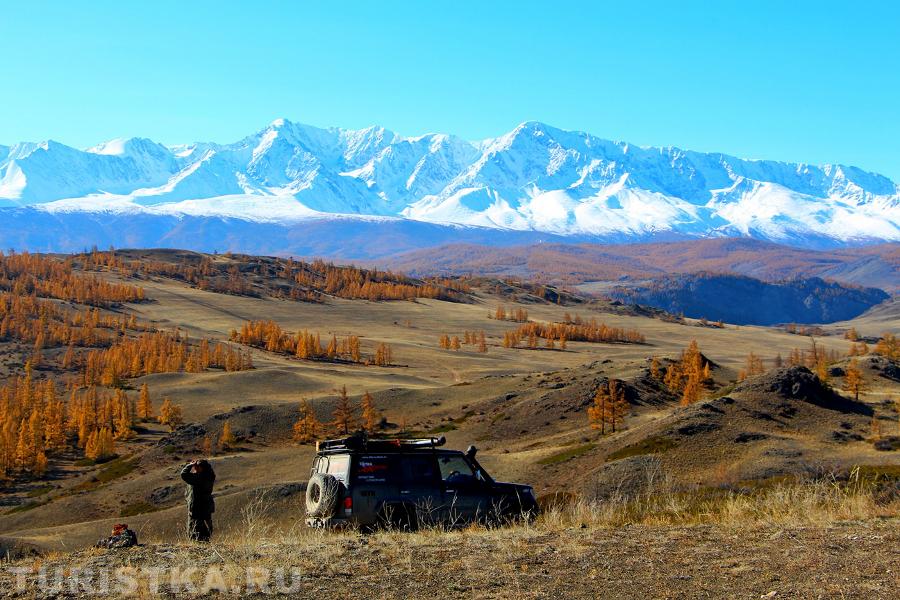 Курайская степь, вид на Северо-Чуйский хребет