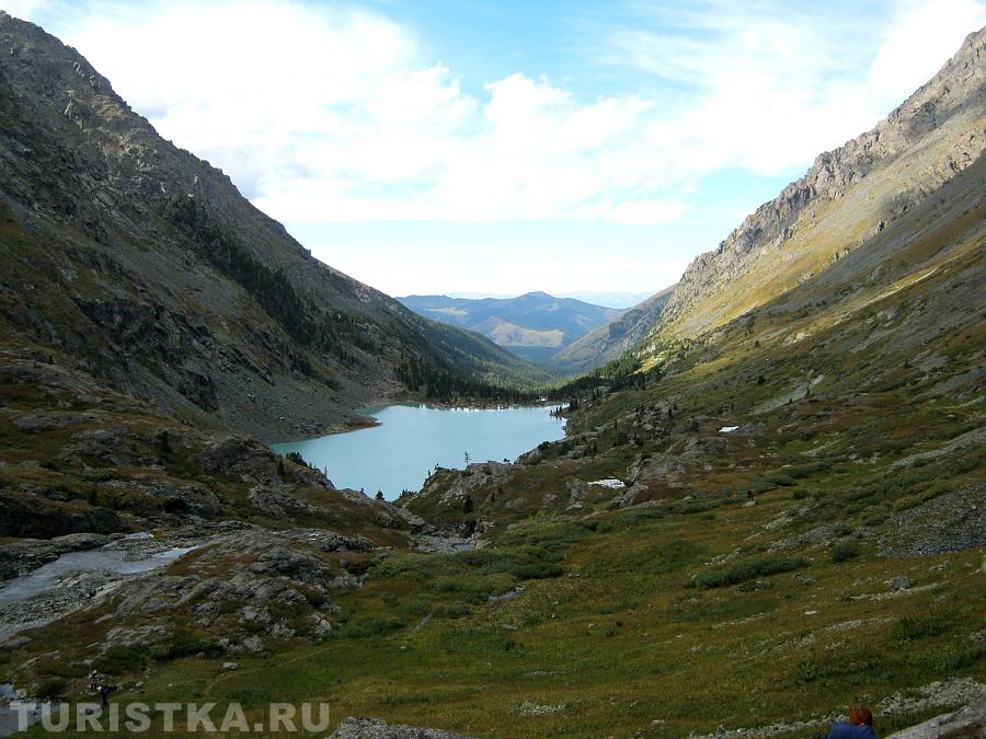Спуск к Куйгукскому озеу с перевала Куйгук