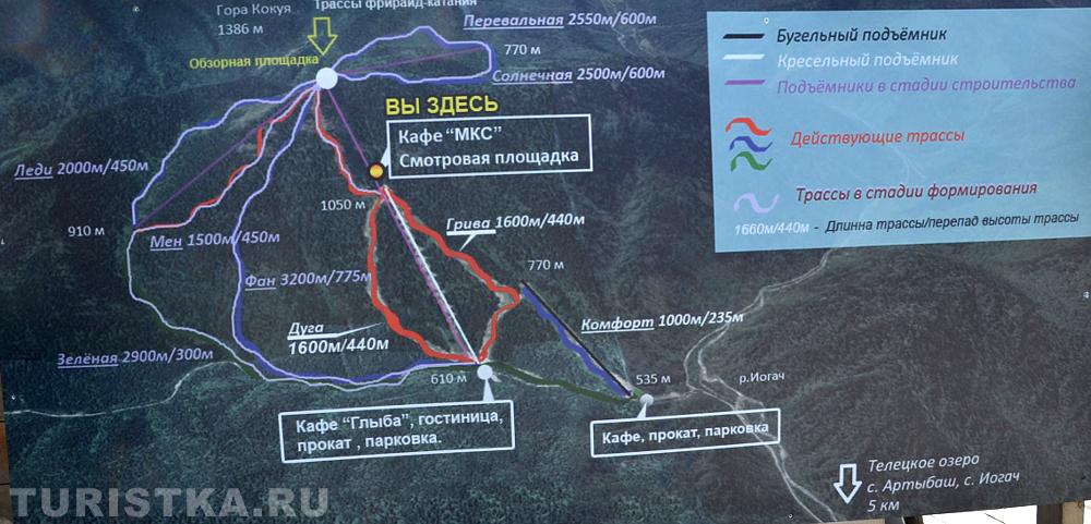 Схема горнолыжных трасс