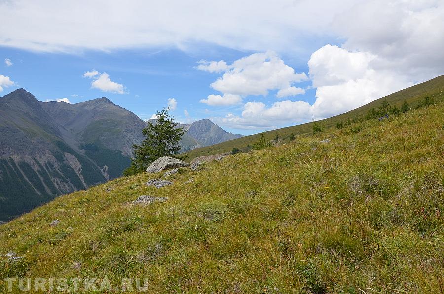 Травянистая часть подъема на Пирамиду