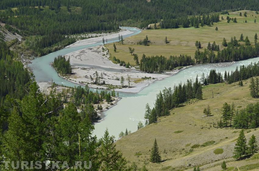 Слияние с Аргутом, вид с перевала