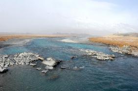 Фотоконкурс Золототая осень на Алтае 2018. Вид на реку Чаган, село Бельтир, Кош-Агачский район.