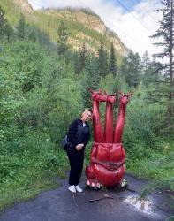 Там на неведомых дорожках..., или кого на Алтае только не встретишь!,  в районе Гейзерного озера