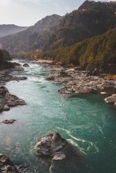 Фотоконкурс Золотая осень на Алтае 2020. Вид на Катунь где то на 800 м выше Патмоса по течению.Дата:12.10.2019