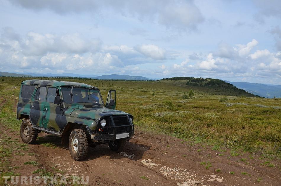 Крайняя точка для машины на верху каньона