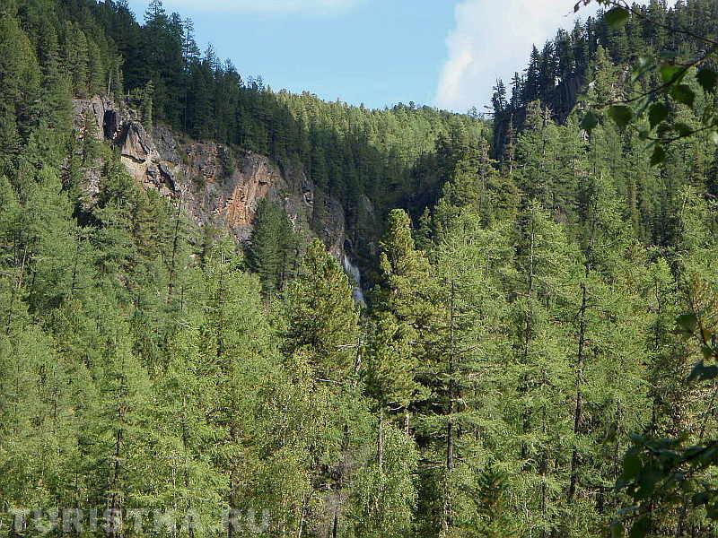 Водопад Текелю с левого берега р. Аккем