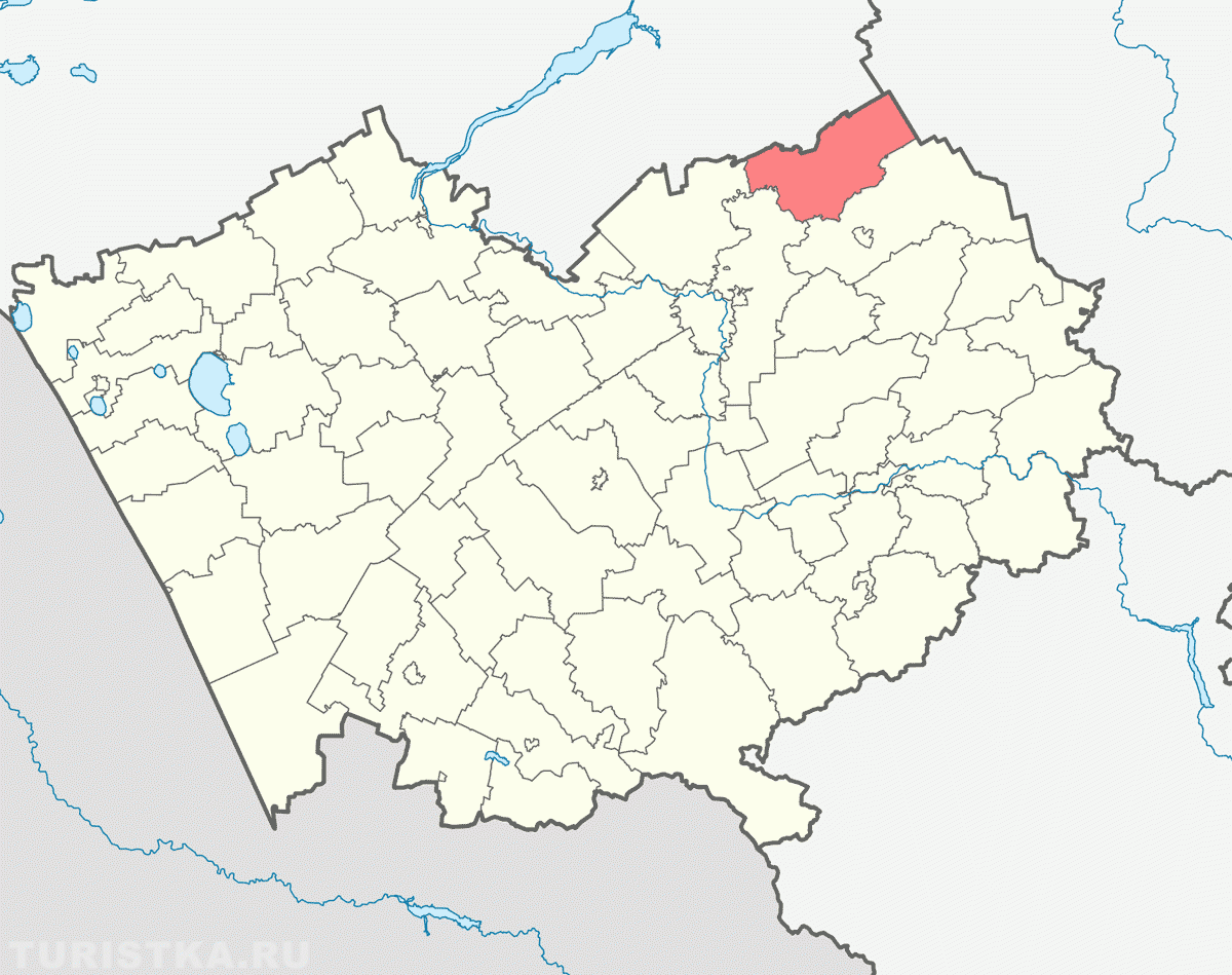 Залесовский район на карте Алтая