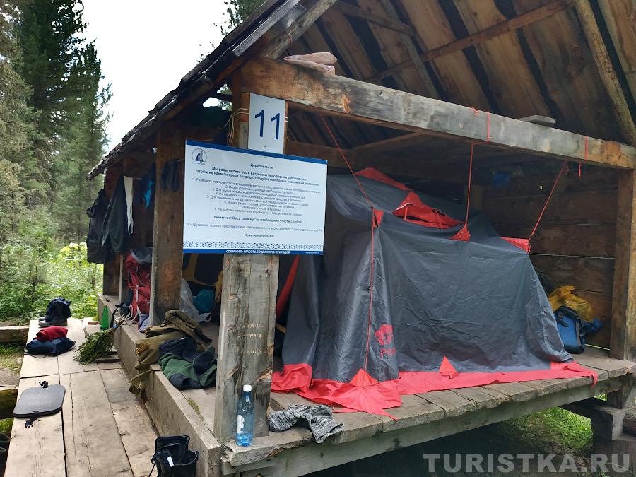 Стоянка на развилке на Верхнее Мультинское озеро и Поперечное