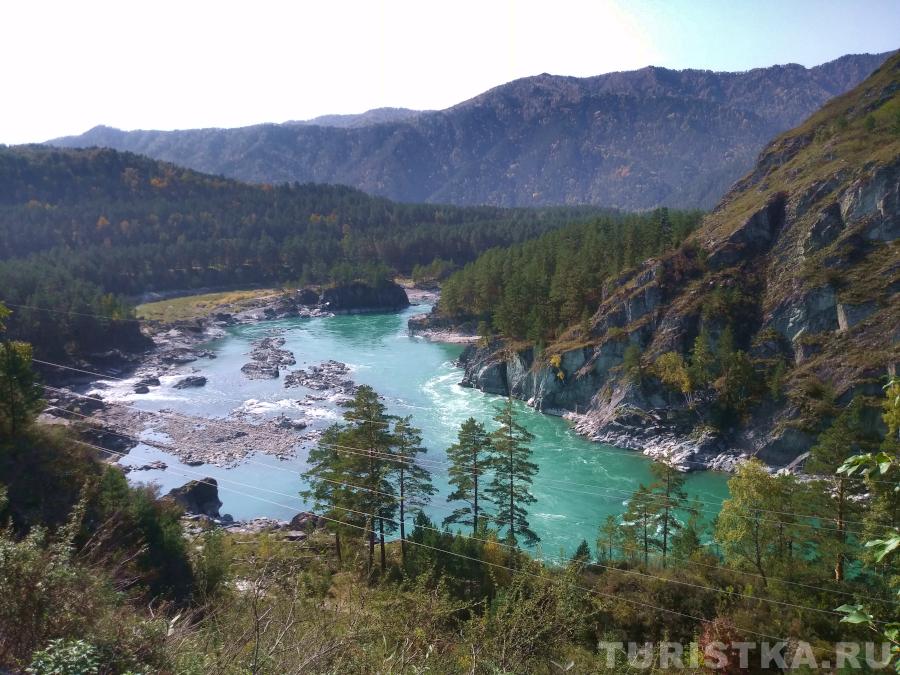 Слияние рек Чемал и Катунь