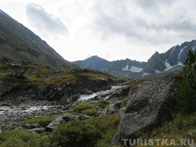 Небольшой слив на реке Акчан перед озером Акчан