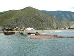 Горный Алтай : Село Тюнгур : Строительство нового моста через реку Катунь