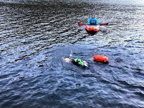 Горный Алтай : Первый экстремальный триатлон в России : Wild Siberia xtreme triathlon 2020 : Плавание, озеро Чейбеккель