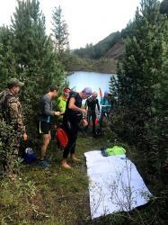 Горный Алтай : Первый экстремальный триатлон в России : Wild Siberia xtreme triathlon 2020 : Плавание, озеро Чейбеккель 