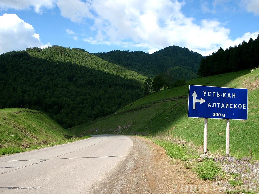 Дорога от Черги перед развилкой на Усть-Кан и село Алтайское